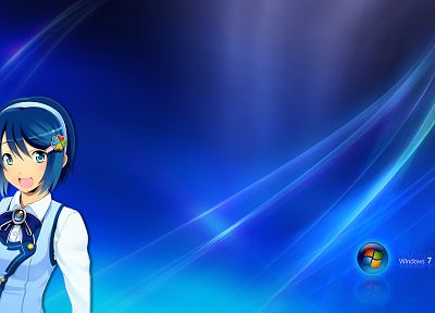 Windows 7, Madobe Nanami, anime, anime girls, personification - random desktop wallpaper