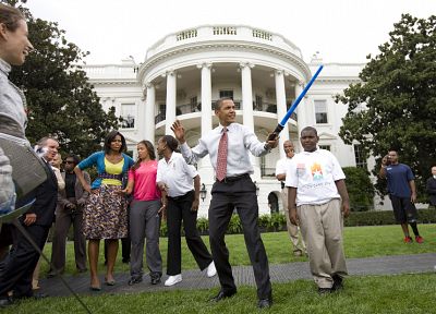 lightsabers, Barack Obama, Presidents of the United States, White House, Michelle Obama - desktop wallpaper