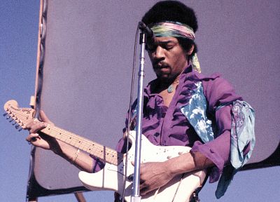 Jimi Hendrix, Fender Stratocaster - desktop wallpaper