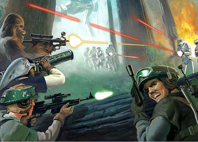 Star Wars, stormtroopers, Chewbacca, rebels - random desktop wallpaper