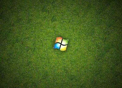 green, abstract, Windows 7, grass, Microsoft Windows, Cezarislt - random desktop wallpaper