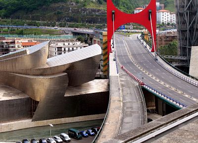 bridges, highways, Spain, Bilbao - random desktop wallpaper