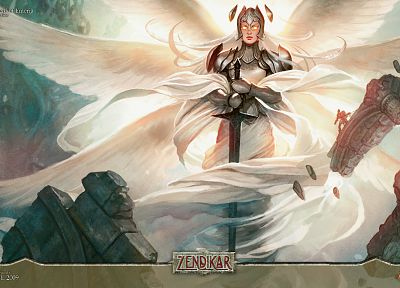 angels, cards, fantasy, video games, Magic: The Gathering - related desktop wallpaper