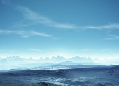 mountains, clouds, landscapes, digital art - random desktop wallpaper