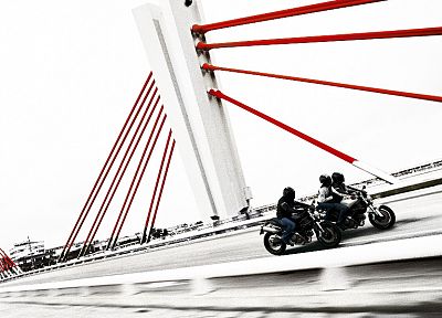 red, white, artistic, multicolor, bridges, Ducati, motorbikes - related desktop wallpaper