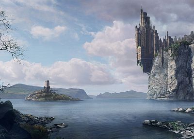 castles, fantasy art - duplicate desktop wallpaper
