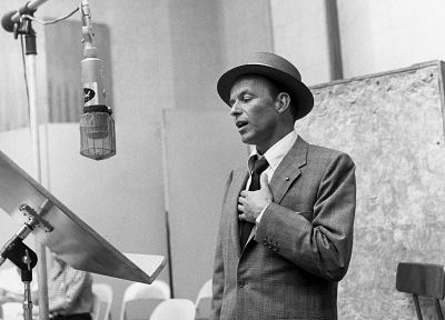 Frank Sinatra, grayscale, singers, monochrome - random desktop wallpaper