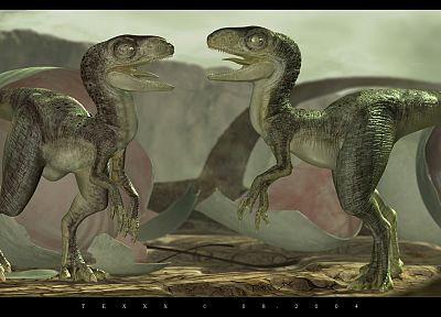 artistic, dinosaurs, velociraptor - duplicate desktop wallpaper