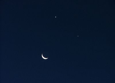 night, stars, Moon - desktop wallpaper