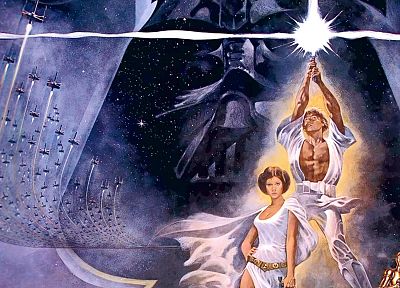 Star Wars, C3PO, Darth Vader, Luke Skywalker, Leia Organa - duplicate desktop wallpaper