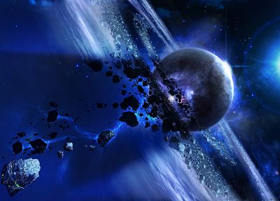 outer space, stars, planets, asteroids - random desktop wallpaper