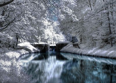 winter, bridges - desktop wallpaper
