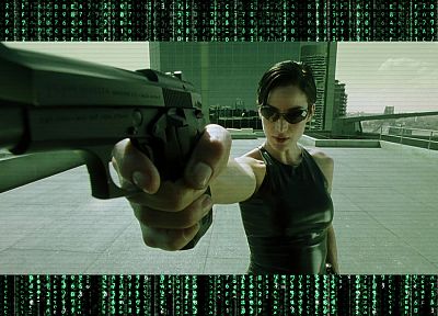 Trinity, The Matrix, Carrie-Anne Moss - duplicate desktop wallpaper