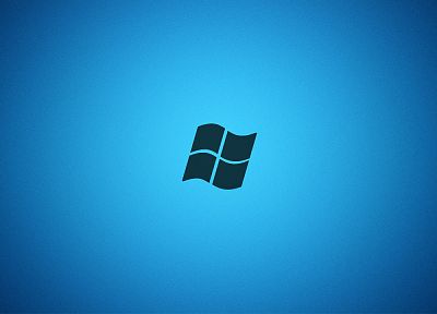 blue, minimalistic, Microsoft Windows, logos, Vignette - random desktop wallpaper