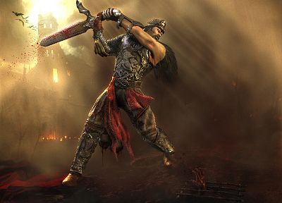 warriors, swords - desktop wallpaper