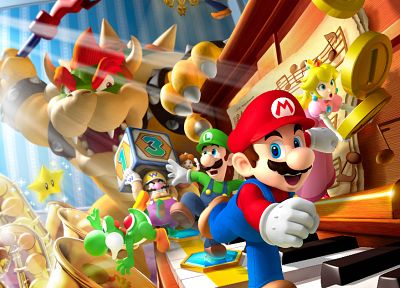 piano, Mario, Mario Bros, Luigi, Bowser, Yoshi, Wario - related desktop wallpaper