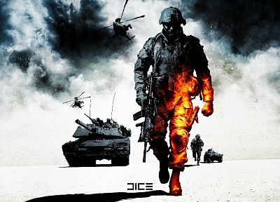Battlefield, guns, tanks, monochrome, Battlefield Bad Company 2, games - related desktop wallpaper