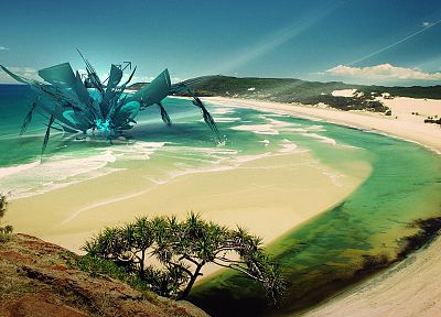 monsters, tropical, fantasy art, digital art, beaches - random desktop wallpaper