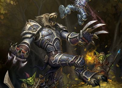 World of Warcraft, goblins, Worgen - duplicate desktop wallpaper