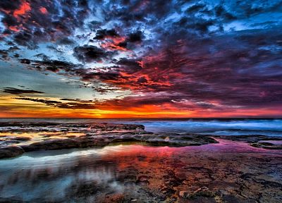 sunset, clouds, sea - related desktop wallpaper