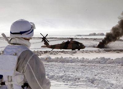 soldiers, snow, helicopters, smoke, Turkish Armed Forces, skorsky, TURKISH ARMY - desktop wallpaper