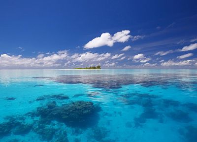 water, ocean, nature, tropical, lonely, crystals - desktop wallpaper