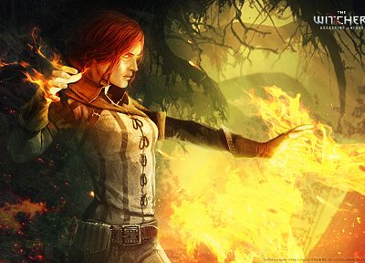 fantasy, video games, digital art, The Witcher 2: Assassins of Kings, Triss Merigold - duplicate desktop wallpaper