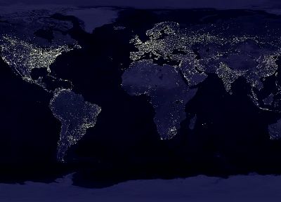 night, lights, Earth, maps - desktop wallpaper