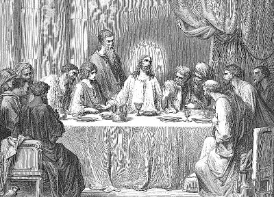 grayscale, The Last Supper, Jesus Christ, artwork, Gustave  Dore - random desktop wallpaper