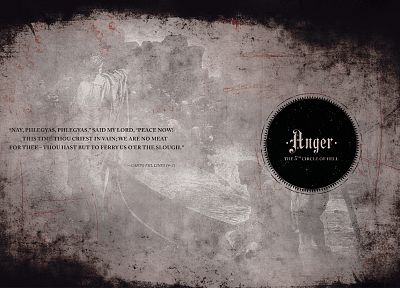 quotes, Hell, typography, verse, anger, The Divine Comedy, Dante Alighieri - random desktop wallpaper
