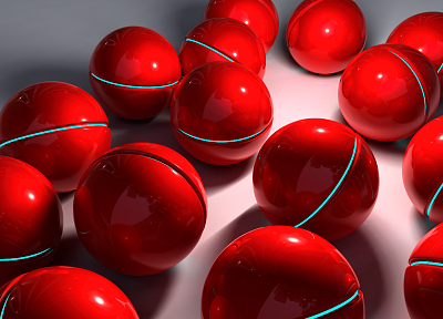 red, balls, spheres - random desktop wallpaper