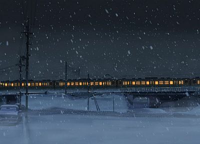trains, Makoto Shinkai, 5 Centimeters Per Second - duplicate desktop wallpaper