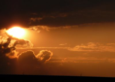 sunset, clouds, landscapes, Sun - desktop wallpaper