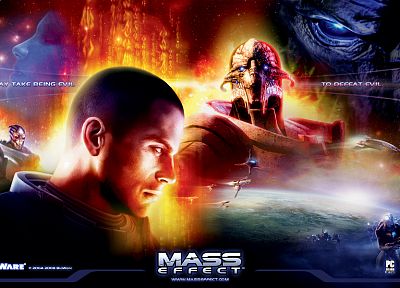 Mass Effect, BioWare, Garrus Vakarian, Commander Shepard, Ashley Williams - random desktop wallpaper