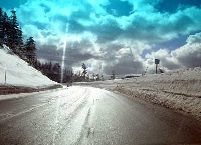 snow, roads - random desktop wallpaper