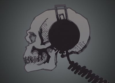 headphones, skulls - random desktop wallpaper