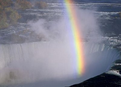 water, trees, rainbows, waterfalls, rivers - related desktop wallpaper