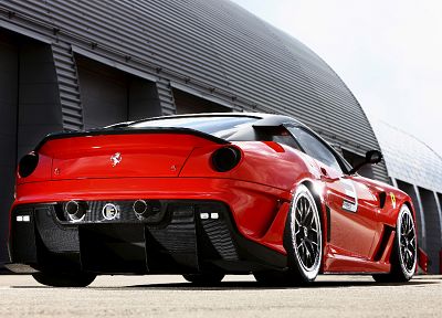 cars, Ferrari, vehicles, Ferrari 599XX, low-angle shot, rear angle view - random desktop wallpaper