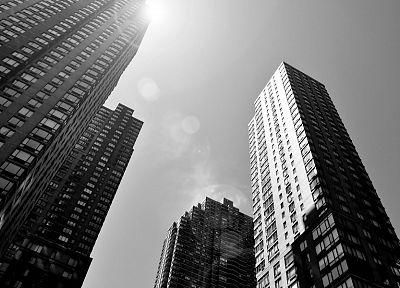 black and white, cityscapes, architecture, buildings, skyscrapers - duplicate desktop wallpaper