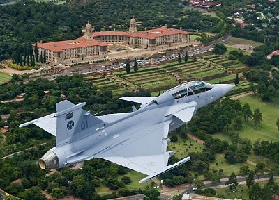 Jas 39 Gripen, South African Air Force, Pretoria, Union Buildings - random desktop wallpaper