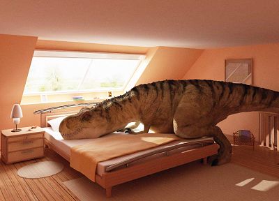 dinosaurs, bedroom, Tyrannosaurus Rex - desktop wallpaper