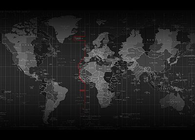 dark, maps, countries, atlas, time zones, world map, cities - random desktop wallpaper