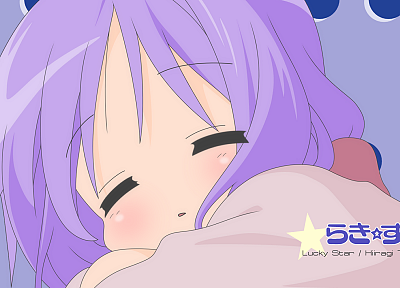 Lucky Star, chibi, Hiiragi Kagami, purple hair, anime girls - random desktop wallpaper