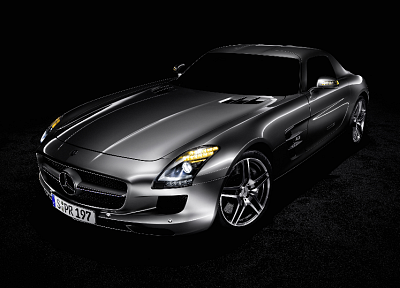 cars, alubeam, Mercedes-Benz SLS AMG E-Cell - duplicate desktop wallpaper