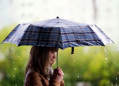 women, rain, teen, umbrellas - random desktop wallpaper