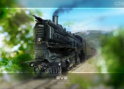 steam, EVE Online, trains, caldari, vehicles, rokh - desktop wallpaper