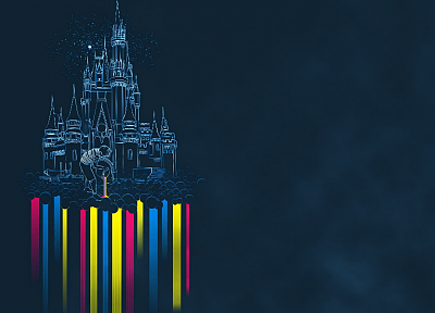 castles, rainbows - desktop wallpaper