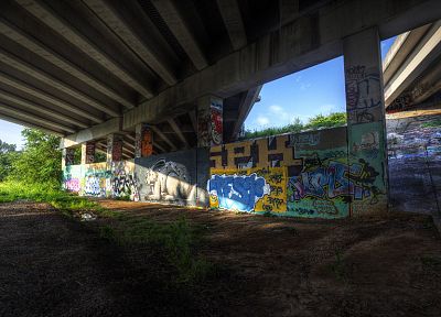 graffiti, urban, overpass - related desktop wallpaper