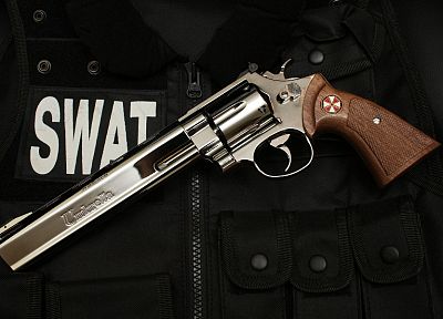 guns, SWAT, revolvers, weapons, Umbrella Corp. - desktop wallpaper