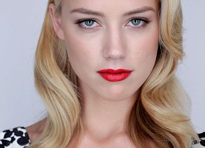 blondes, women, lips, Amber Heard, faces - related desktop wallpaper